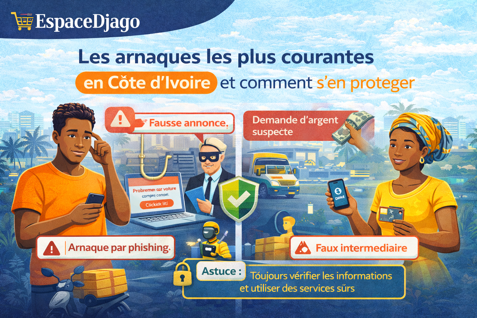 Les arnaques les plus courantes en Côte d'Ivoire et comment s'en protéger